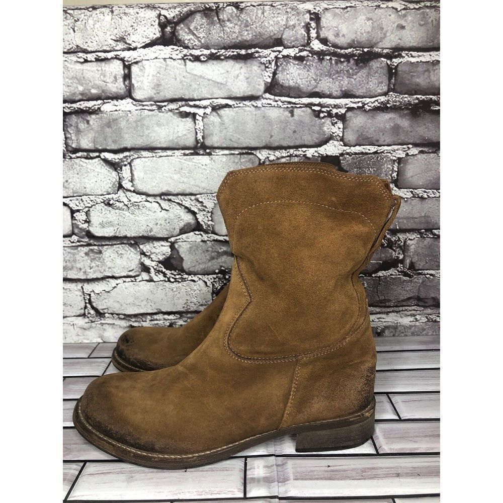 Enrico Fantini Vero Cuoio Brown Suede Leather Casual Pull On Boots Men 39EU/7US